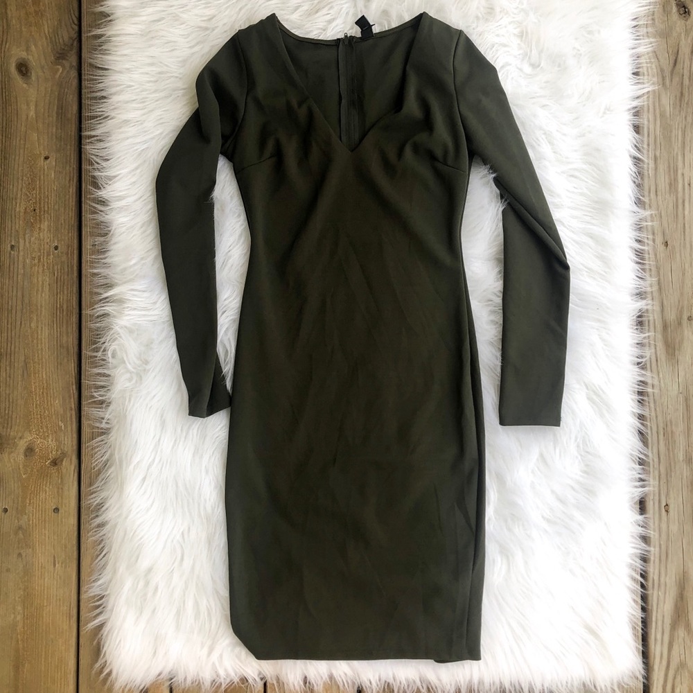 NWT Windsor Olive Green MIDI Dress